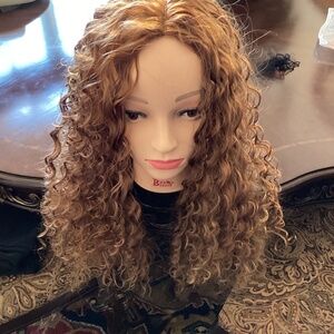 DEEP WAVY SYNTHETIC LONG HAIR WIG (Color: Red/Light Brownish)